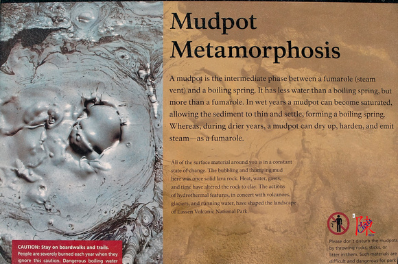 LVNP - Bumpass Hell Mudpot Metamorphosis Sign